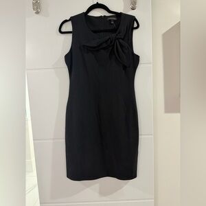 Banana Republic Black Sleeveless Mini Dress with Neck Bow